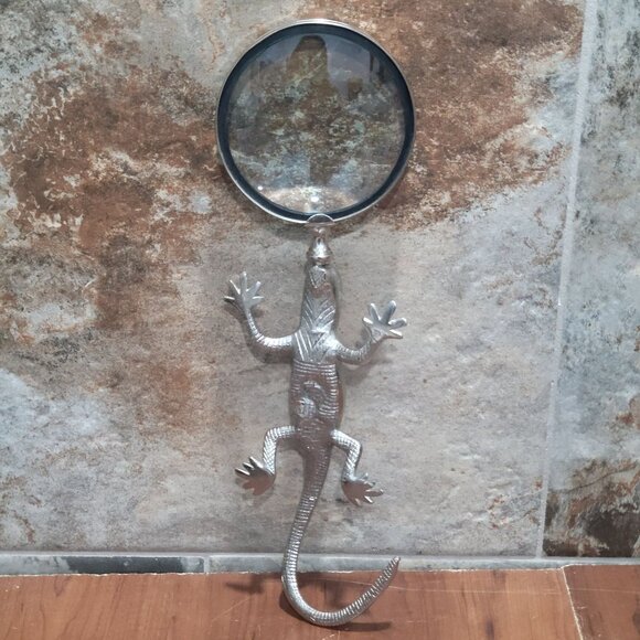 Vintage Lizard Handle Magnifying Glass Metal Aluminum - Picture 2 of 10